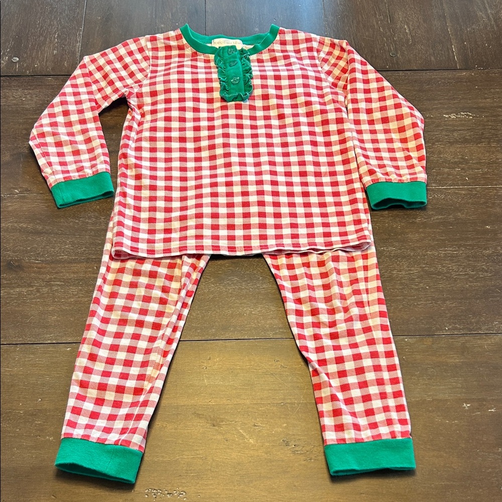 Cecil and Lou Red Check/ Green Christmas Pajama Set